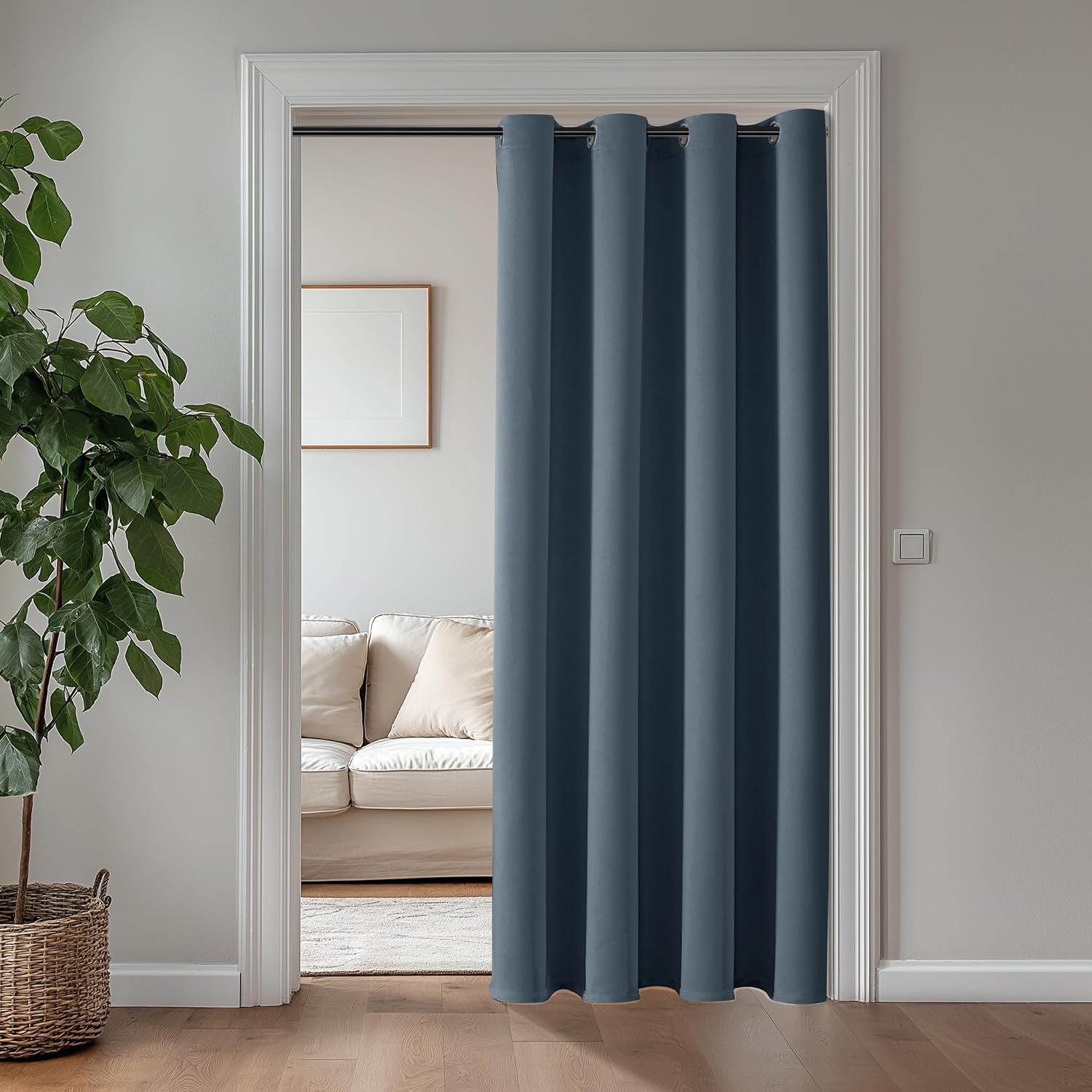 ChrisDowa Blackout Curtains 72 inches Long for Bedroom - Grommet Thermal Insulated Room Darkening Curtains for Living Room (1 Panel, Stone…