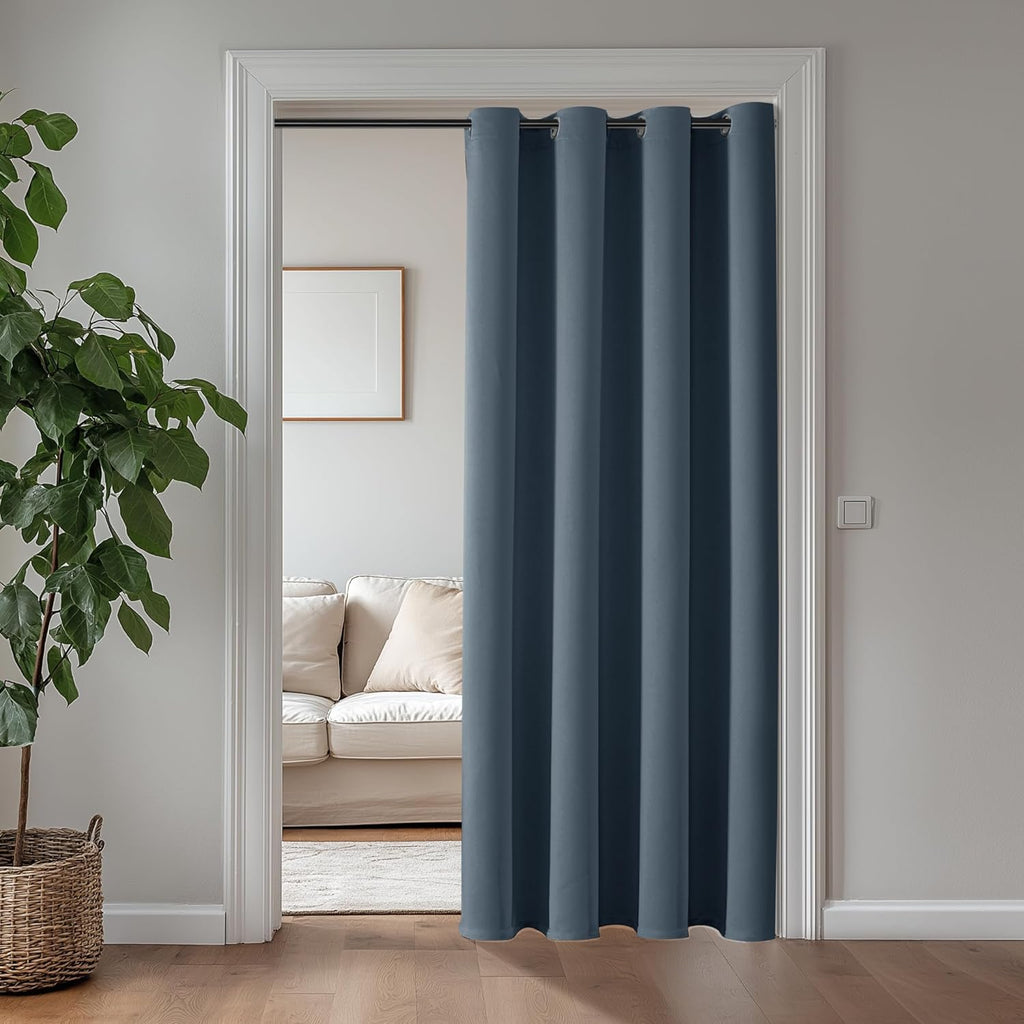 ChrisDowa Blackout Curtains 78 inches Long for Bedroom - Grommet Thermal Insulated Room Darkening Curtains for Living Room (1 Panel, Stone…