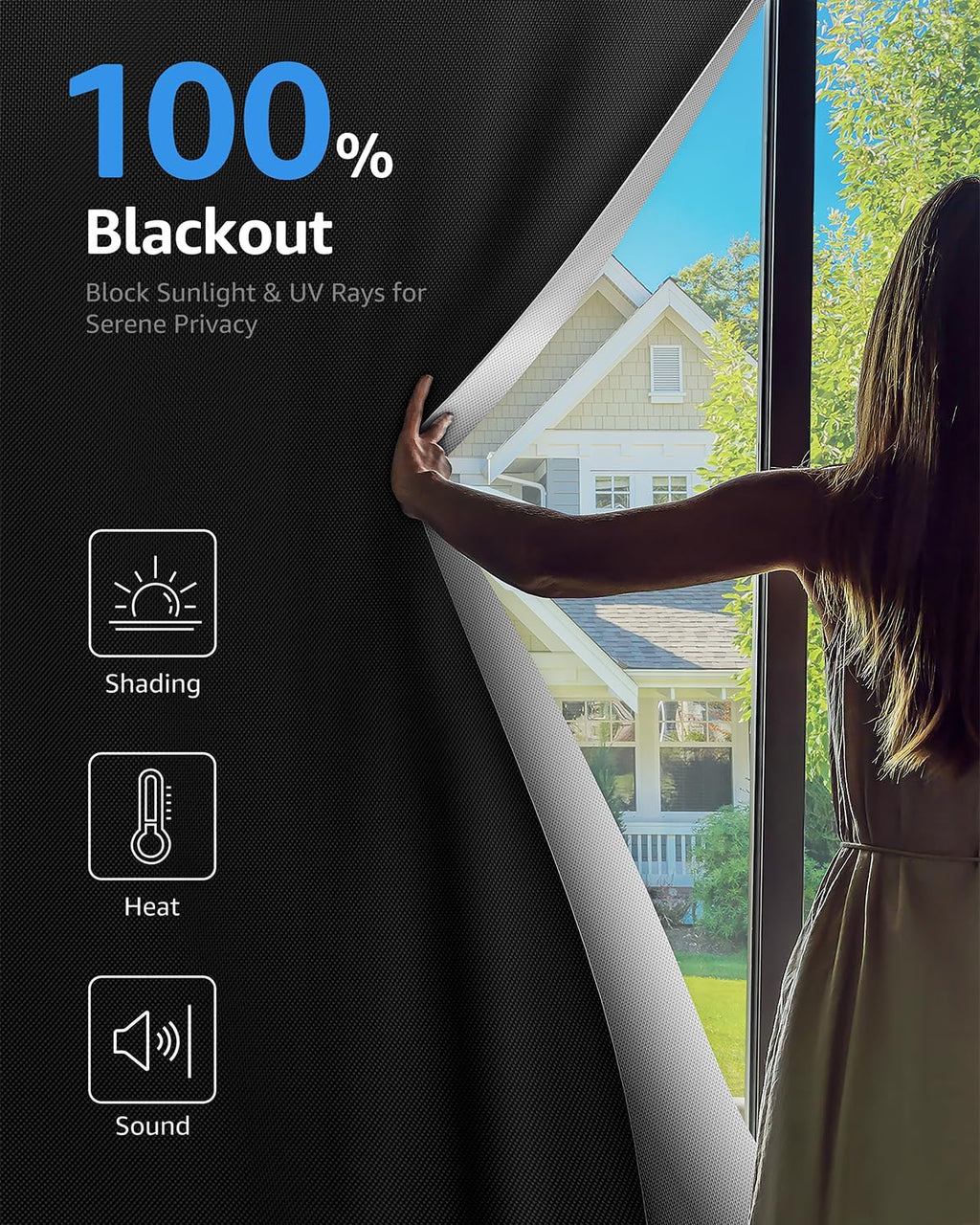 Sumobaby Blackout Curtains Portable 26"x64", No Drill Door Curtains for Door window with Upgraded Hook&Loop Tapes, Thermal Insulated…