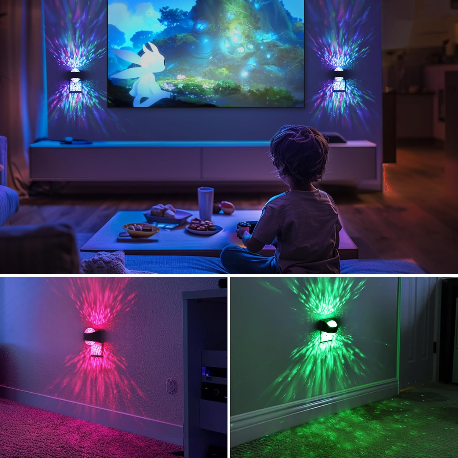 Night Lights Plug into Wall, Star Projector for Bedroom, Night Light Projector for Kids, 9-Color RGB Galaxy Nightlight with Dusk to Dawn…
