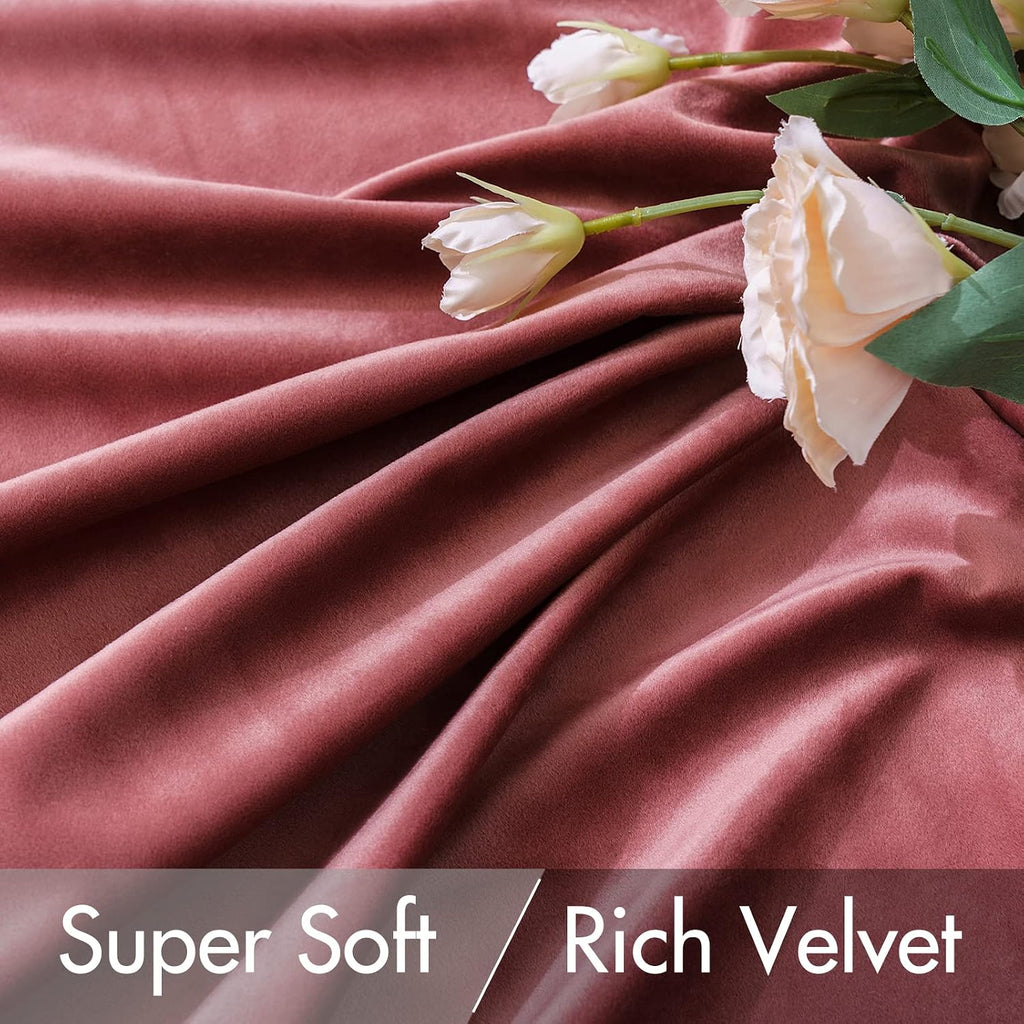 Miulee Velvet Curtains 2 Panels Luxury Blackout Curtains for Bedroom Living Room Thermal Insulated Super Soft Window Drapes Rod Pocket & Ba…