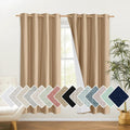 NICETOWN 100% Absolutely Blackout Linen Curtains with Thermal Insulated White Liner, Camel, W52 x L72, 2 Panels, Long Curtains 72 inch…
