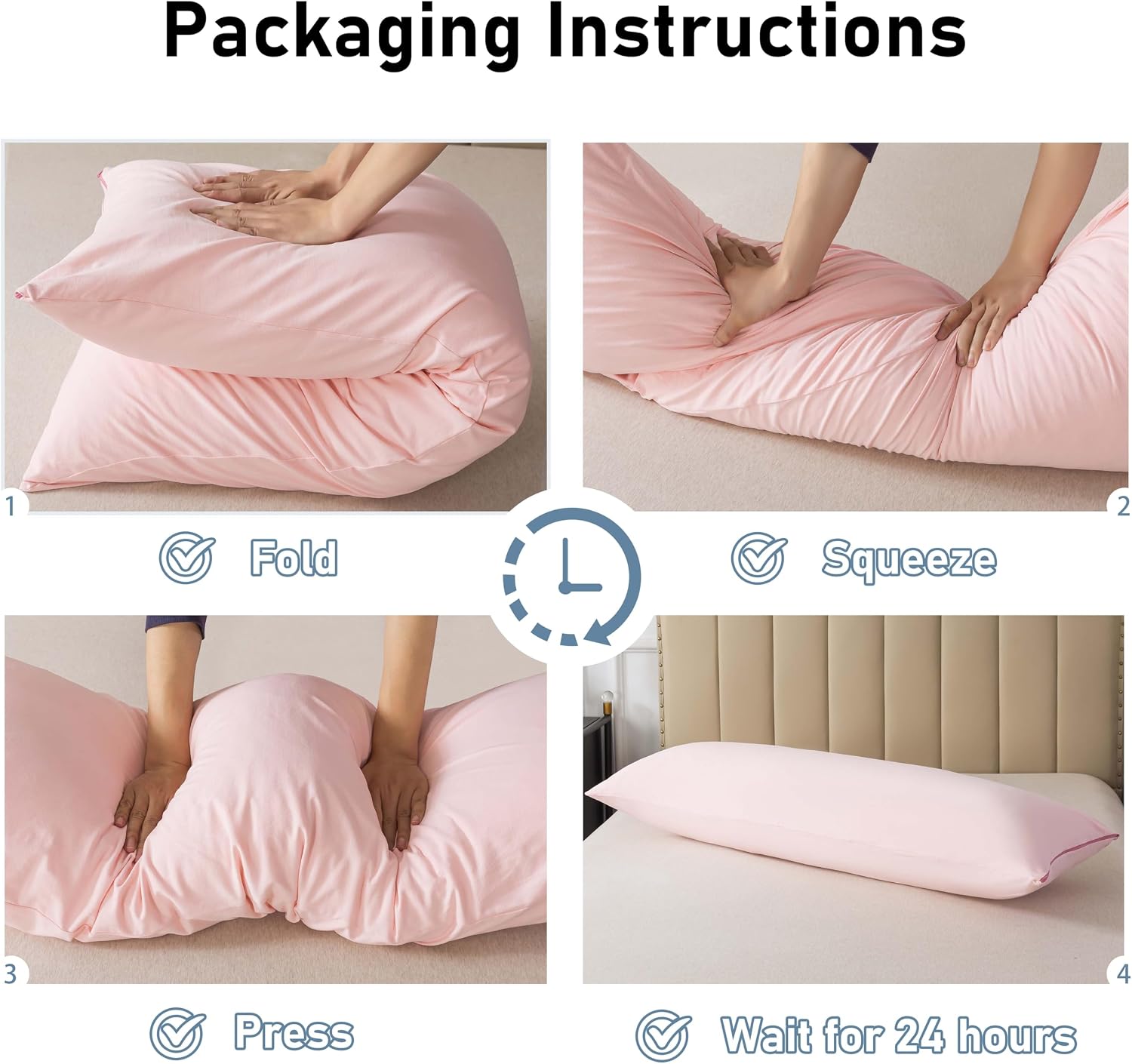 WhatsBedding Memory Foam Body Pillow with 100% Cotton Jersey Knitted Cover, Luxury Soft Large Long Pillow for Adults, Full Body Pillow…