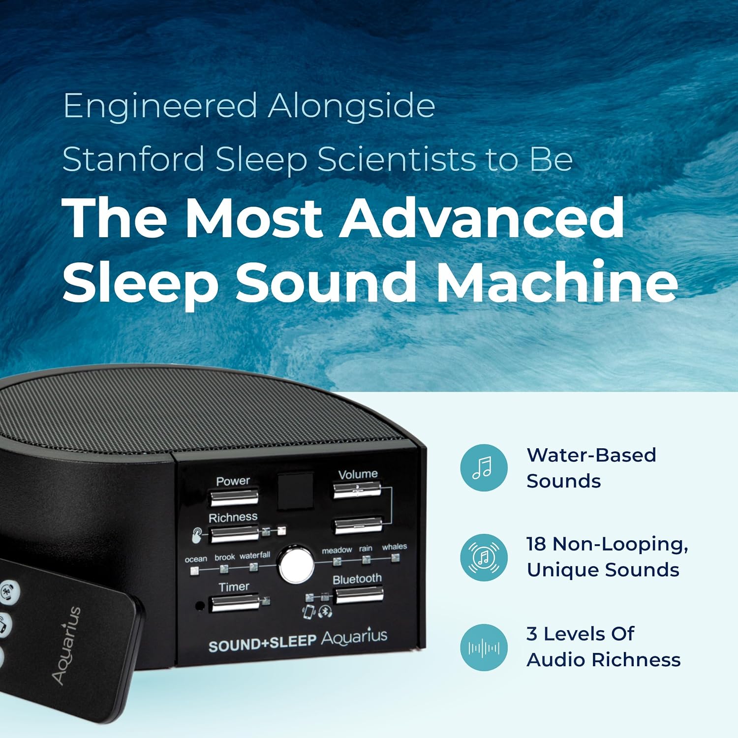 AdaptiveSoundTechnologies Adaptive Sound Technologies Sound + Sleep Aquarius - White Noise Machine for Focus Support - Convenient Sleep Tim…