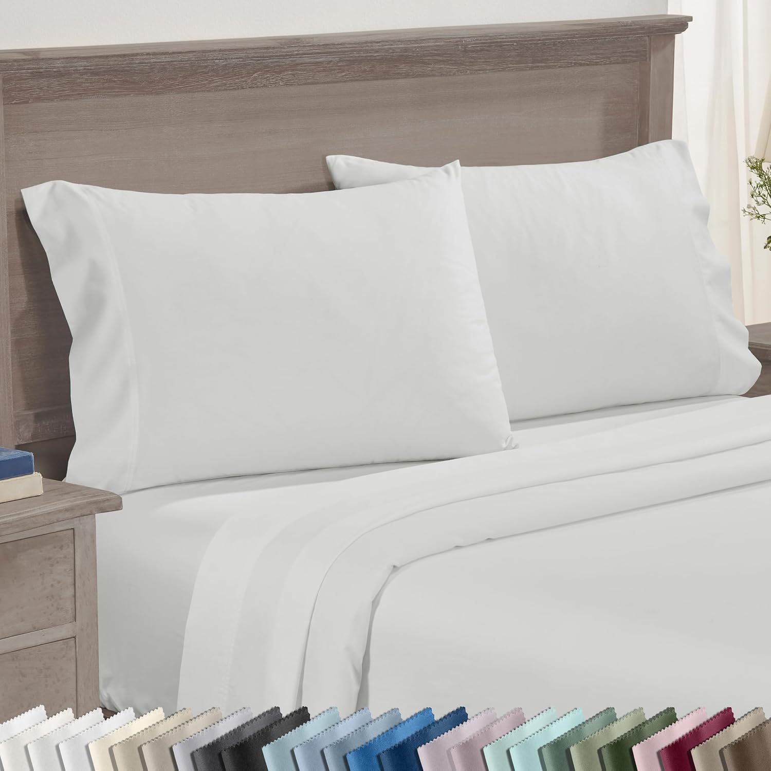CaliforniaDesignDen California Design Den King Pillowcases Set of 2 - 600 Thread Count, 100% Cotton Pillow Cases King, Breathable Sateen, F…