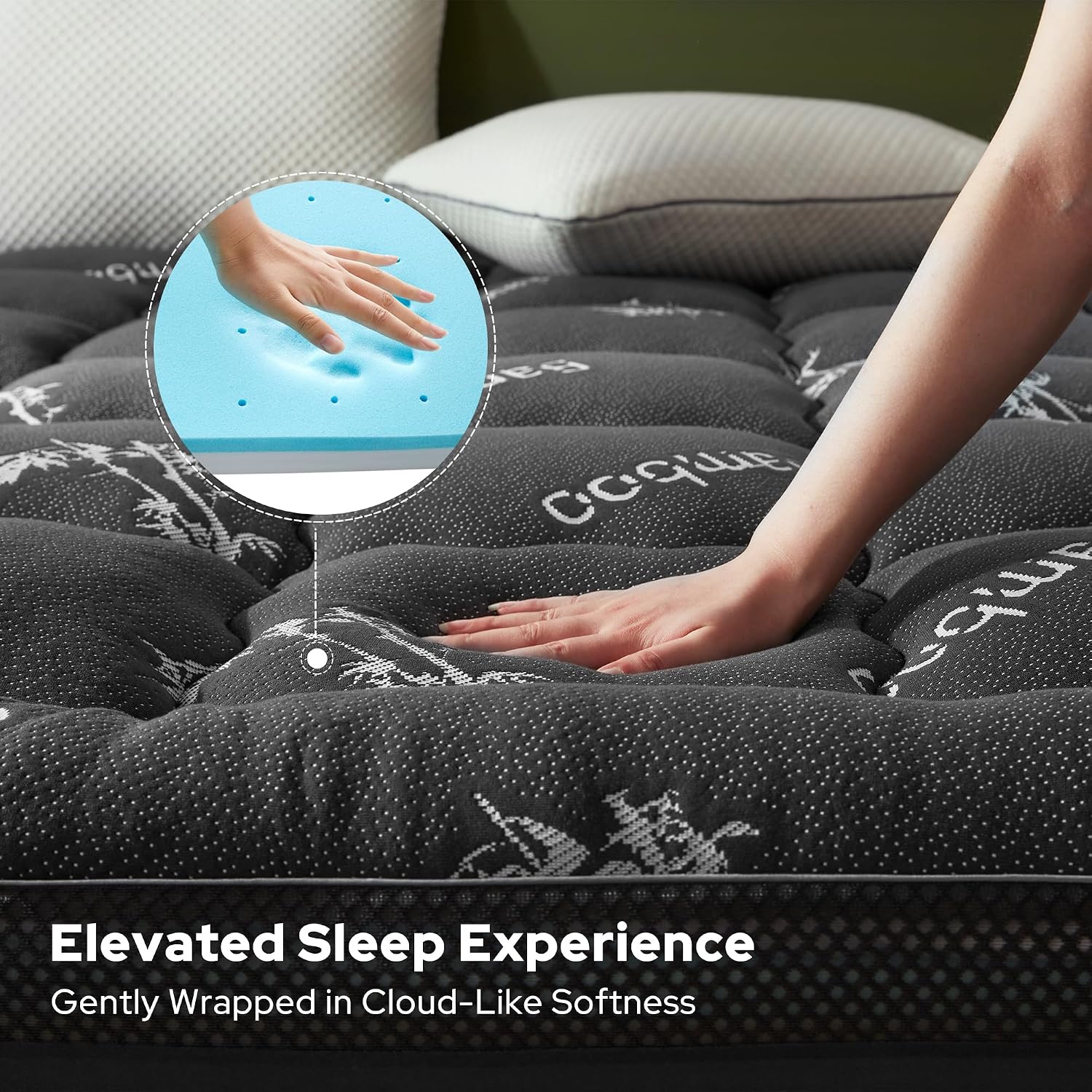 Bedlore 4 Inch Memory Foam Mattress Topper Twin,2-in-1 Dual Layer Design (2" Gel Memory Foam + 2" Plush Pillow Top Cover) Mattress Topper M…