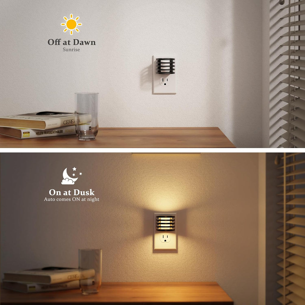 JandCase LED Night Light, Night Lights Plug into Wall with Dusk to Dawn Sensor, 3 Colors Amber/3000K/5000K & 5 Brightness Levels…