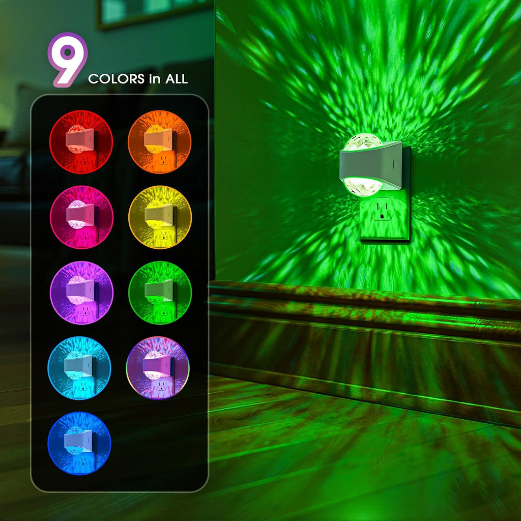 Night Lights Plug into Wall, Star Projector for Bedroom, Night Light Projector for Kids, 9-Color RGB Galaxy Nightlight with Dusk to Dawn…