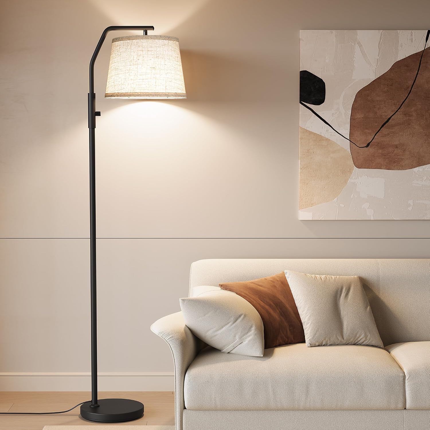 SUNMORY Floor Lamps for Living Room, 9W Bulb Included, Tall Lamp for Bedroom with Adjustable Head, Modern Standing Lamp, 0-100% Dimmable…