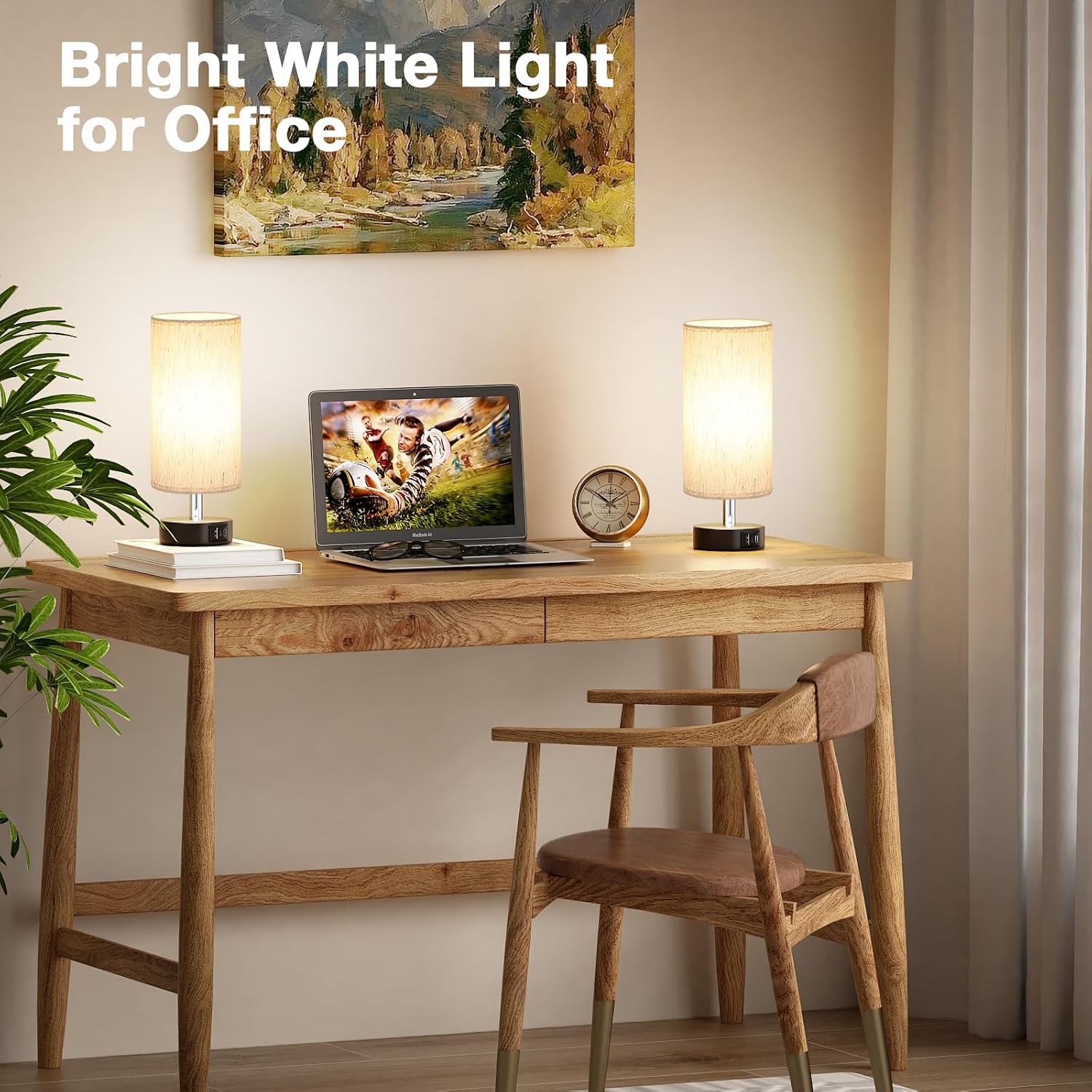 PartageiZ Small Touch Lamps Set of 2 - Table Lamps for Nightstand, Minimalist Bedside Lamps for Bedroom with 3000K Dimmable Bulbs
