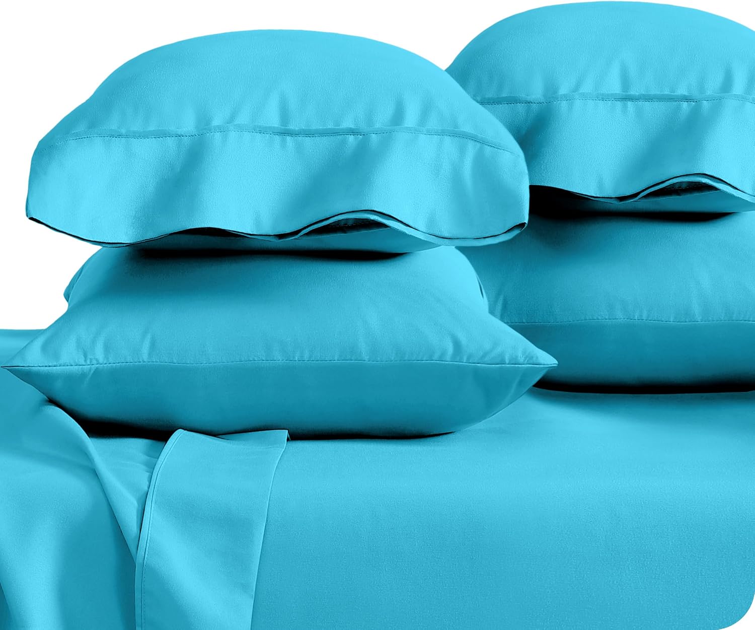 BareHome Bare Home Microfiber King Pillowcase Set of 4 - Aqua, 20x40