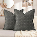 AVOINcolorlife AVOIN colorlife Pack of 2 Decorative Throw Pillow Covers 24x24 Inch, Flange Edges Woven Textured Cushion Case Home Decor for…
