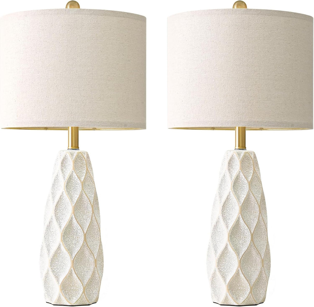 27.5" Ceramic Table Lamps for Living Room Bedroom Lamps Set of 2 Modern Boho Bedside Lamps Night Stands Farmhouse Vintage Large…