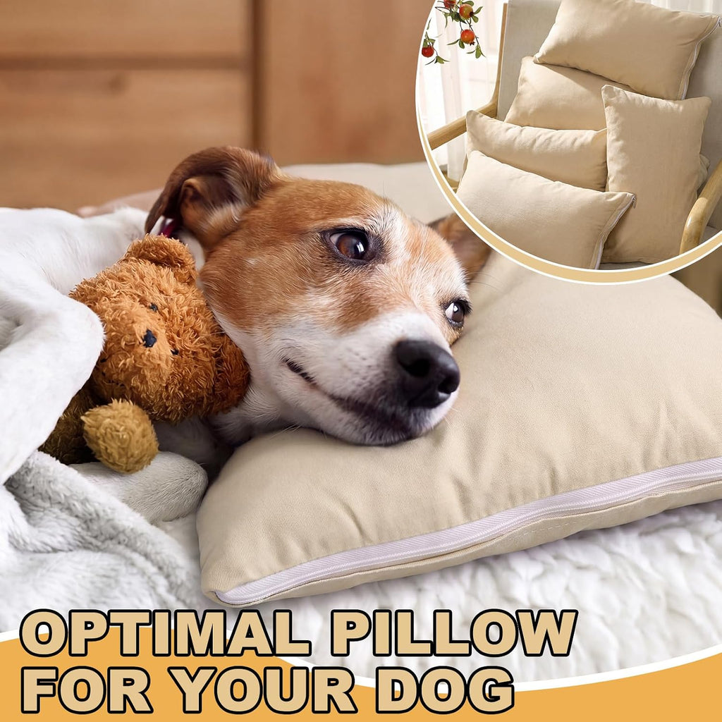 Kigley 6 Pack Mini Pillows Bulk Small Pillows 14"x9" Soft Travel Nap Pillow for Daycare Nap Time Pet Neck Lumbar(Beige) 6 Pack 9 inches