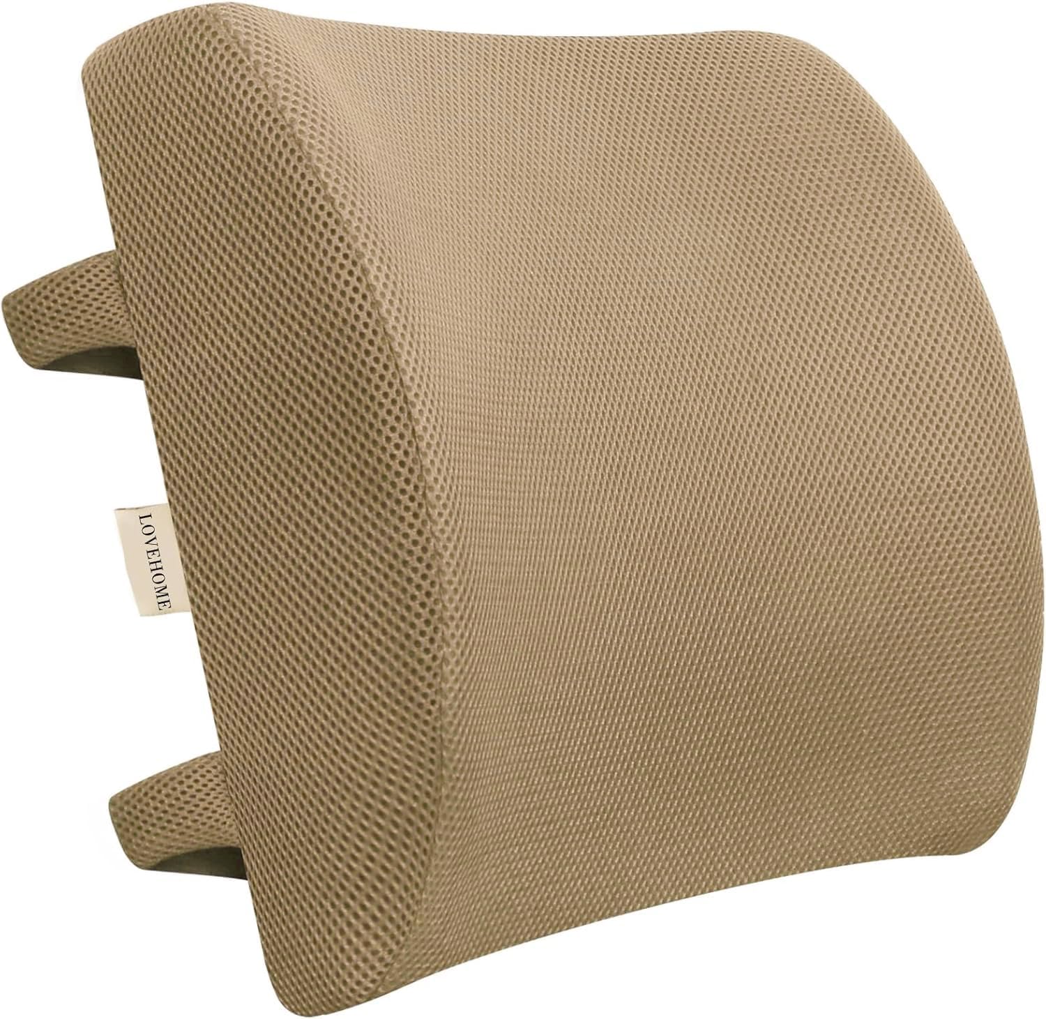 Memory Foam Lumbar Support Pillow for Lower Back Comfort, Ergonomic Back Cushion with Breathable Mesh Cover, Lumbar Pillow for Chair…