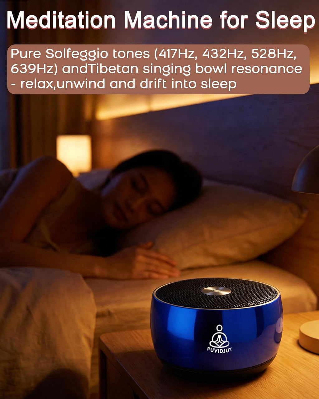 Puvidjutmeditationmachine Sound Machine for Sleep, PUVIDJUT M3 Pure Frequencies & Singing Bowl Tone, Cordless Non-White Noise s for…