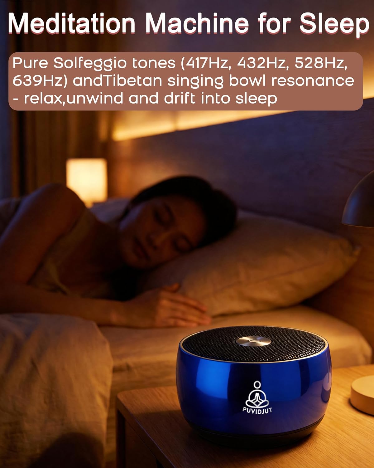 Puvidjutmeditationmachine Sound Machine for Sleep, PUVIDJUT M3 Pure Frequencies & Singing Bowl Tone, Cordless Non-White Noise s for…