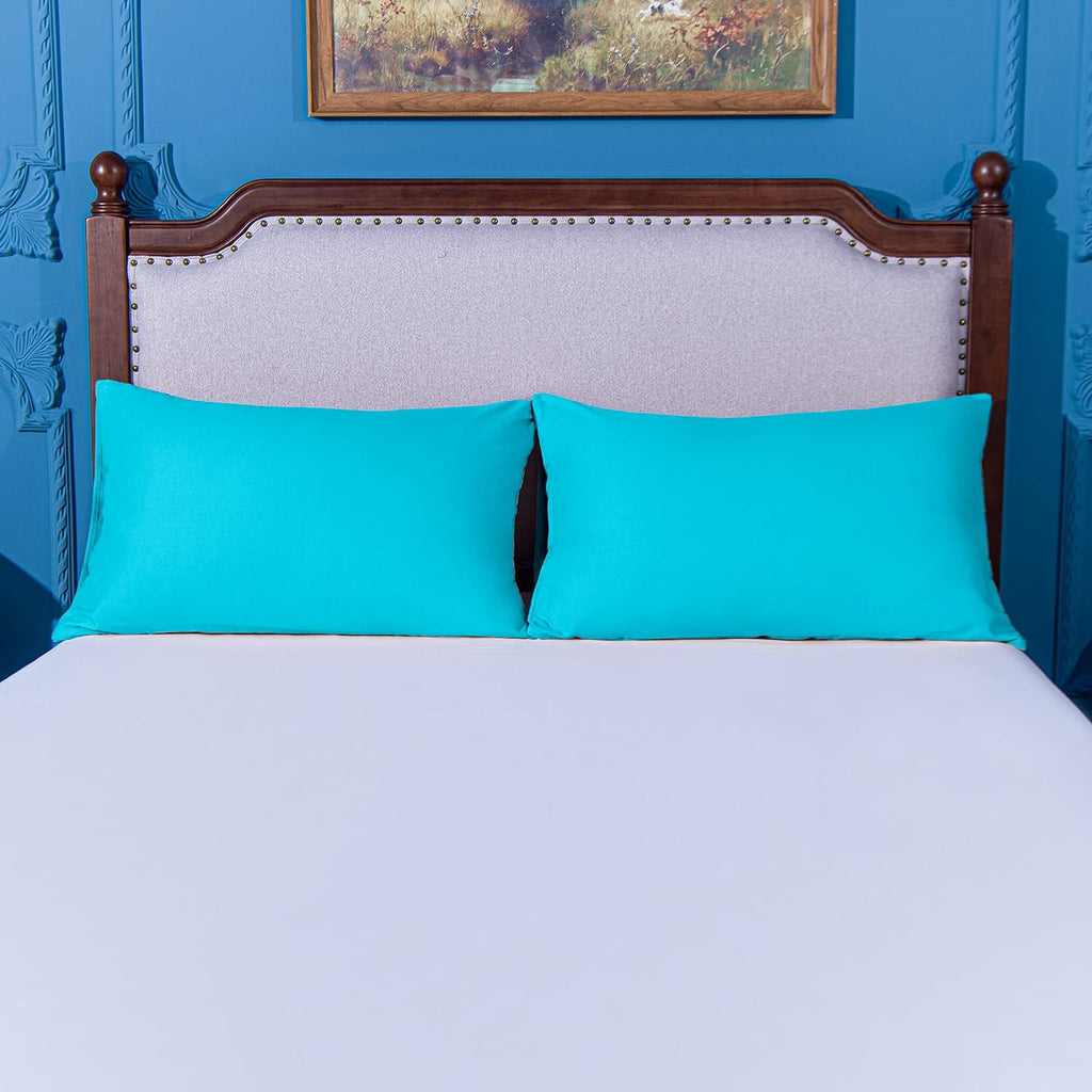 Ntbay Queen Pillowcase Set - 4 Pack Brushed Microfiber 20x30 Pillowcases - Soft, Wrinkle-Free, Fade-Resistant, Stain-Resistant, Blue Pillow…