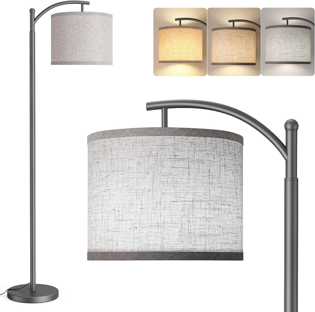 Floor Lamp for Living Room with 3 Color Temperatures LED Bulb, Standing Lamp Tall Industrial Floor Lamp Reading for Bedroom, Office (9W…