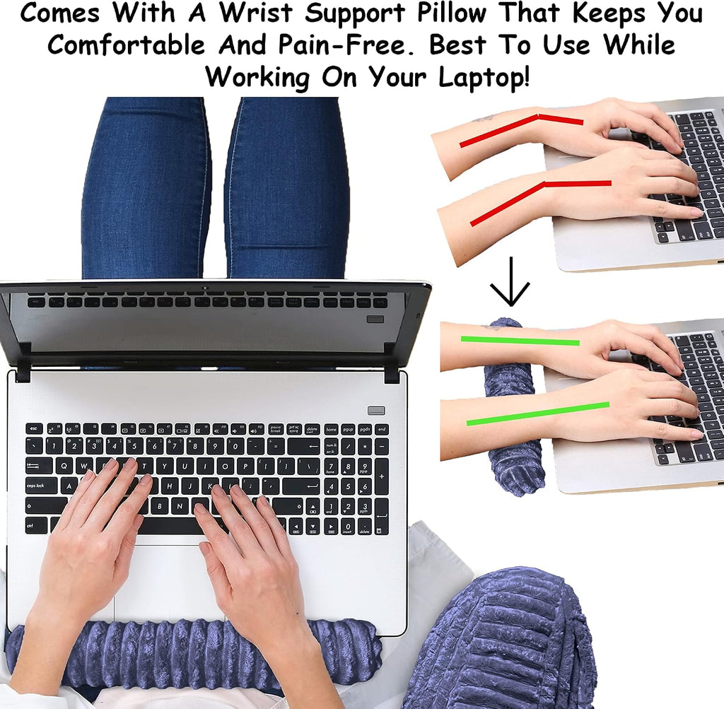 Homie Reading Pillow with Reading Light and Wrist Support, Has Arm Rests, and Back Support for Bed Rest, Lounging, Reading, Working on…