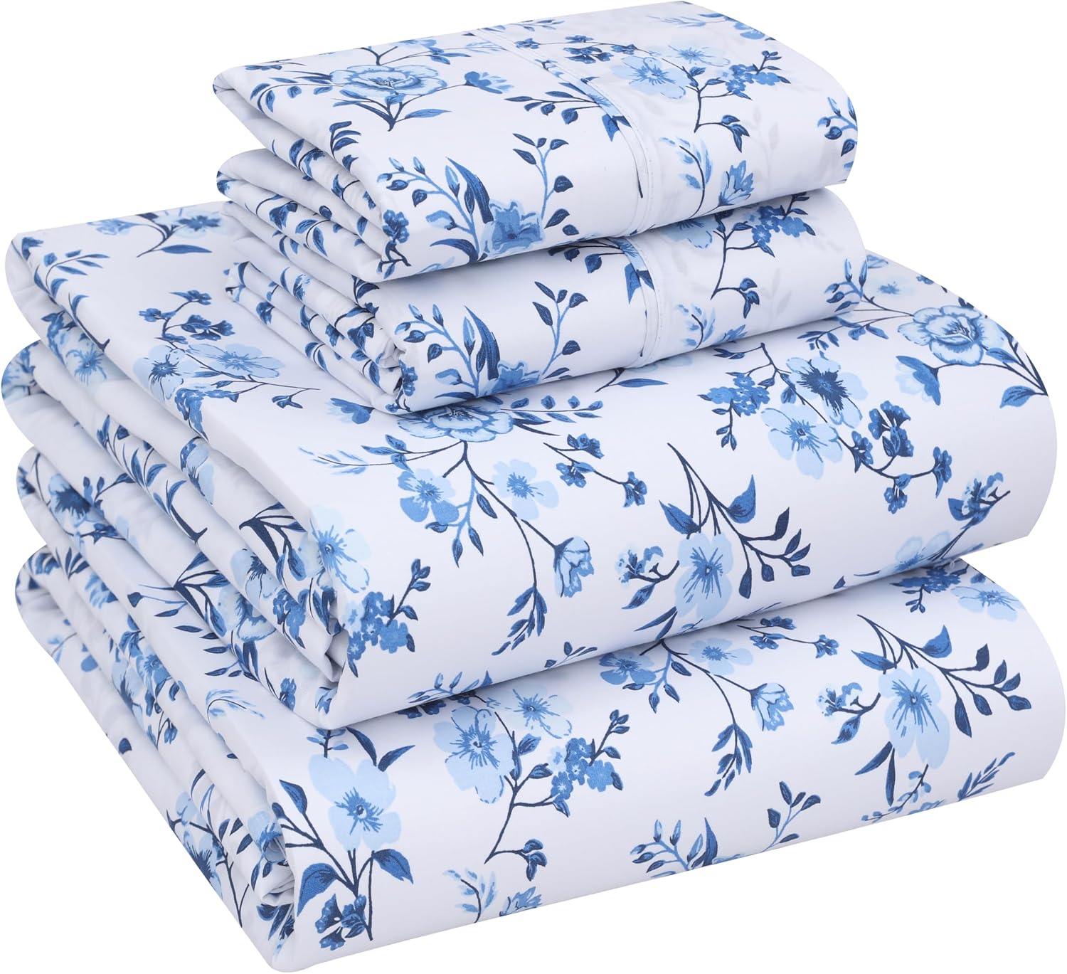 Ruvanti 100% Cotton Percale Sheets King Size – Crisp Cooling Bed Sheets for Hot Sleepers, Deep Pocket 16”, Soft Breathable & Durable Hotel-…