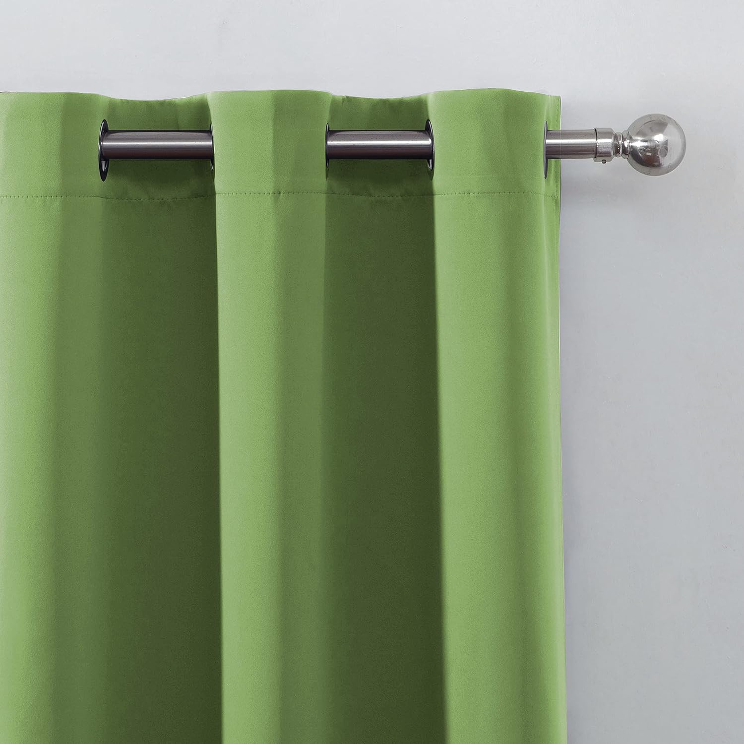 Lemomo Blackout Curtains 52 x 63 inch/Light Green Curtains Set of 2 Panels/Thermal Insulated Room Darkening Bedroom Curtains 63 inch Green