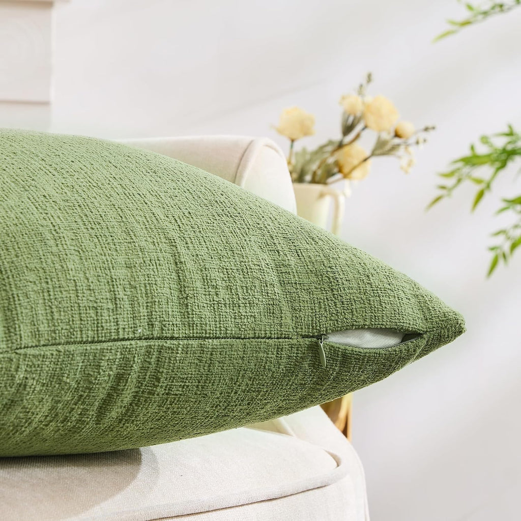 Gawamay Set of 2 Soft Textured Chenille Throw Pillow Covers 20x20 Inch (50x50 CM), Decorative Pillowcases Cushion Covers for Farmhouse Home…