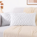 decorUhome Summer Couch Throw Pillow Covers 12x20 Set of 2, Decorative Soft Plush Faux Fur Wool Lumbar Accent Pillow Covers for Modern Farm…