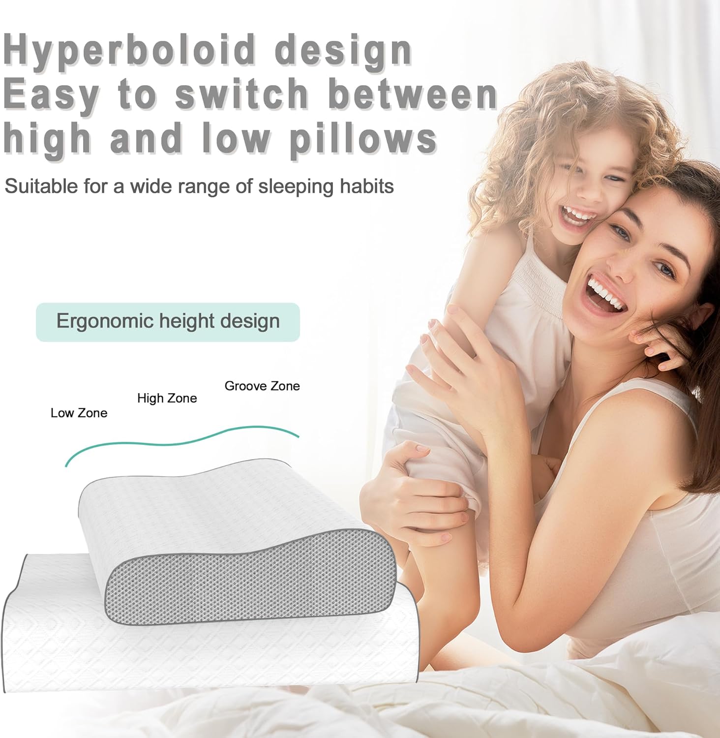 Phentzari Memory Foam Pillow, Cervical Pillow for Neck, Ergonomic Adjustable Contour Bed Pillow for Side, Back & Stomach Sleepers (2, 23.5…