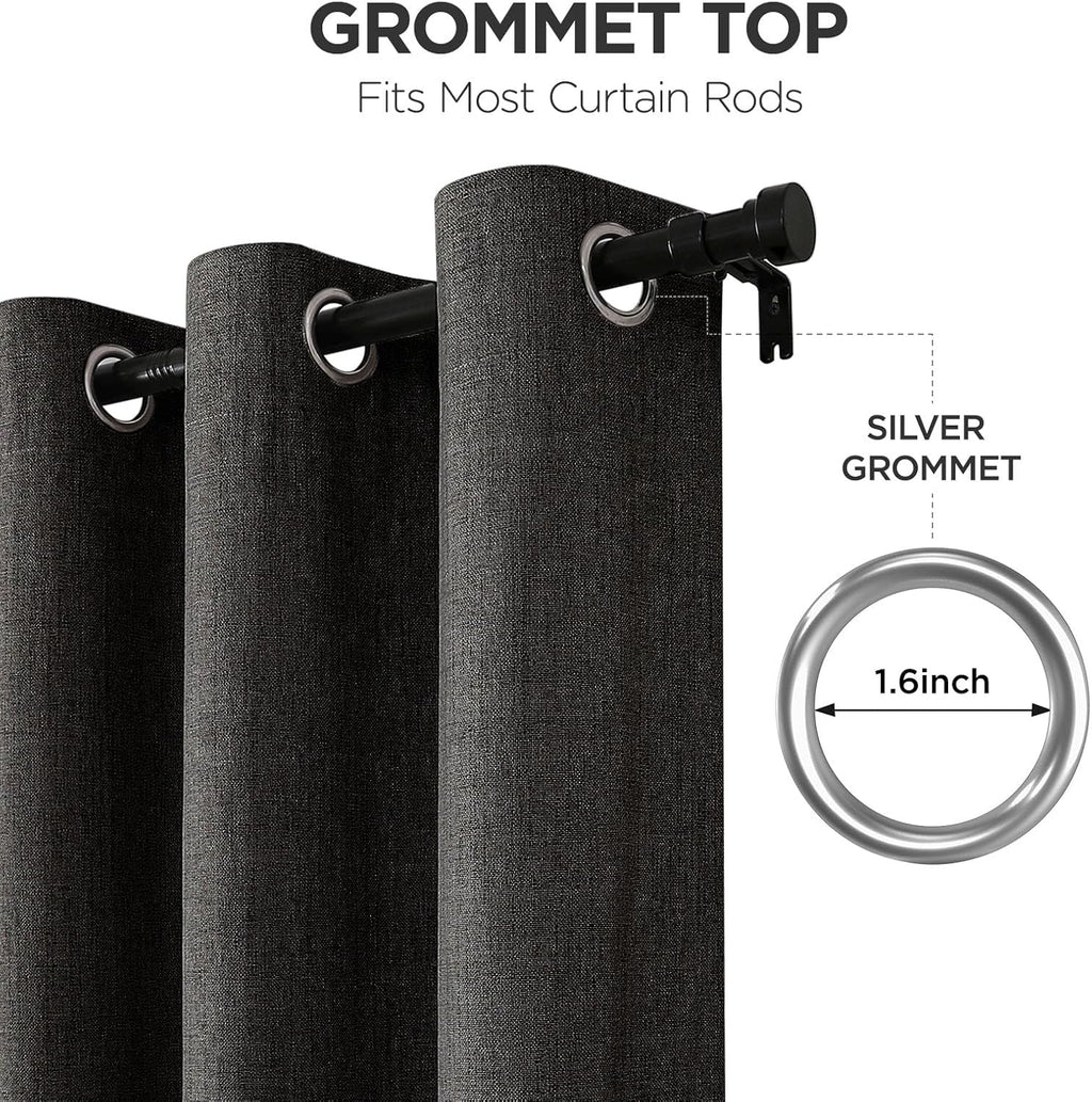 Joydeco Blackout Curtains 108 Inches Long 2 Panels Burg, Room Darkening Curtains for Bedroom, 100% Black Out Textured Thermal Drapes Privac…
