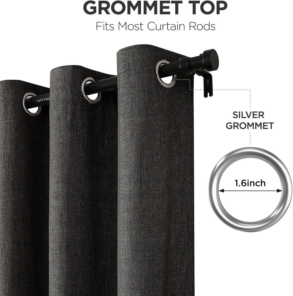 Joydeco Blackout Curtains 96 Inches Long 2 Panels Burg, Room Darkening Curtains for Bedroom, 100% Black Out Textured Thermal Drapes Privacy…