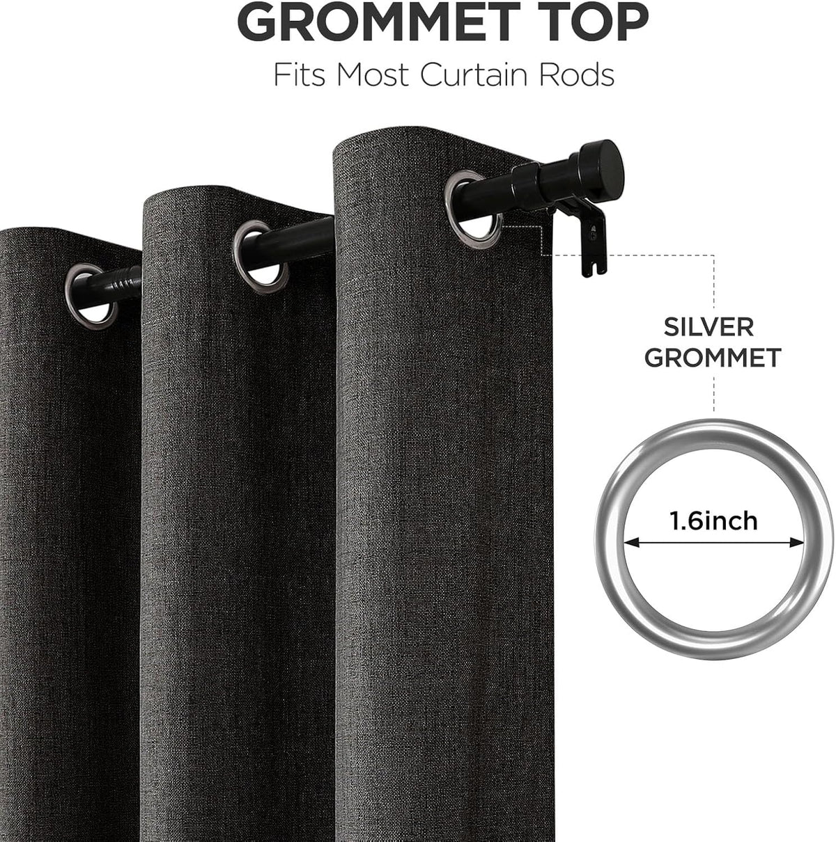 Joydeco Blackout Curtains 63 Inches Long 2 Panels Burg, Room Darkening Curtains for Bedroom, 100% Black Out Textured Thermal Drapes Privacy…