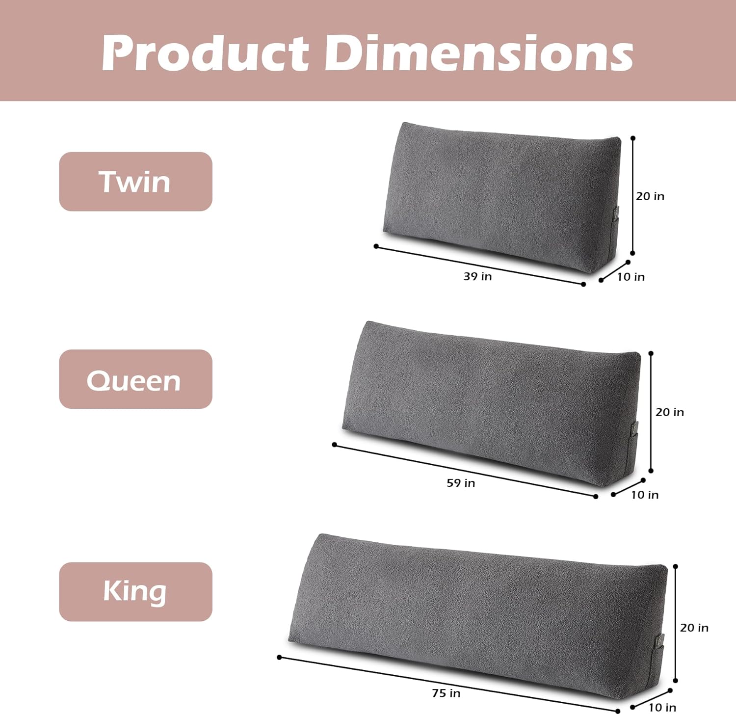 MuaMelop Headboard Pillow King, Triangle Bed Wedge Pillow for Headboard, Backrest Pillow for Sitting up, Reading, Working, Headboard Daybed…