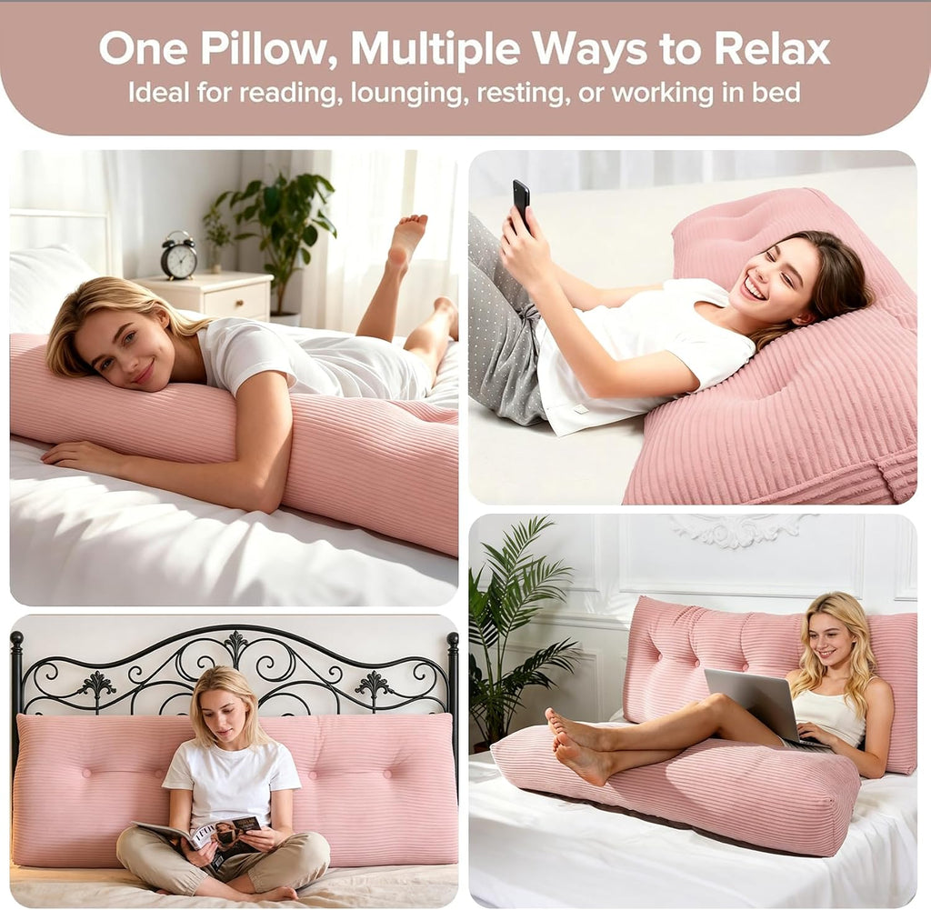 Royal Choice Headboard Pillow for Sitting Up in Bed, Queen Size Backrest Triangle Reading Pillow for Daybed, Supportive Bed Back Pillow for…