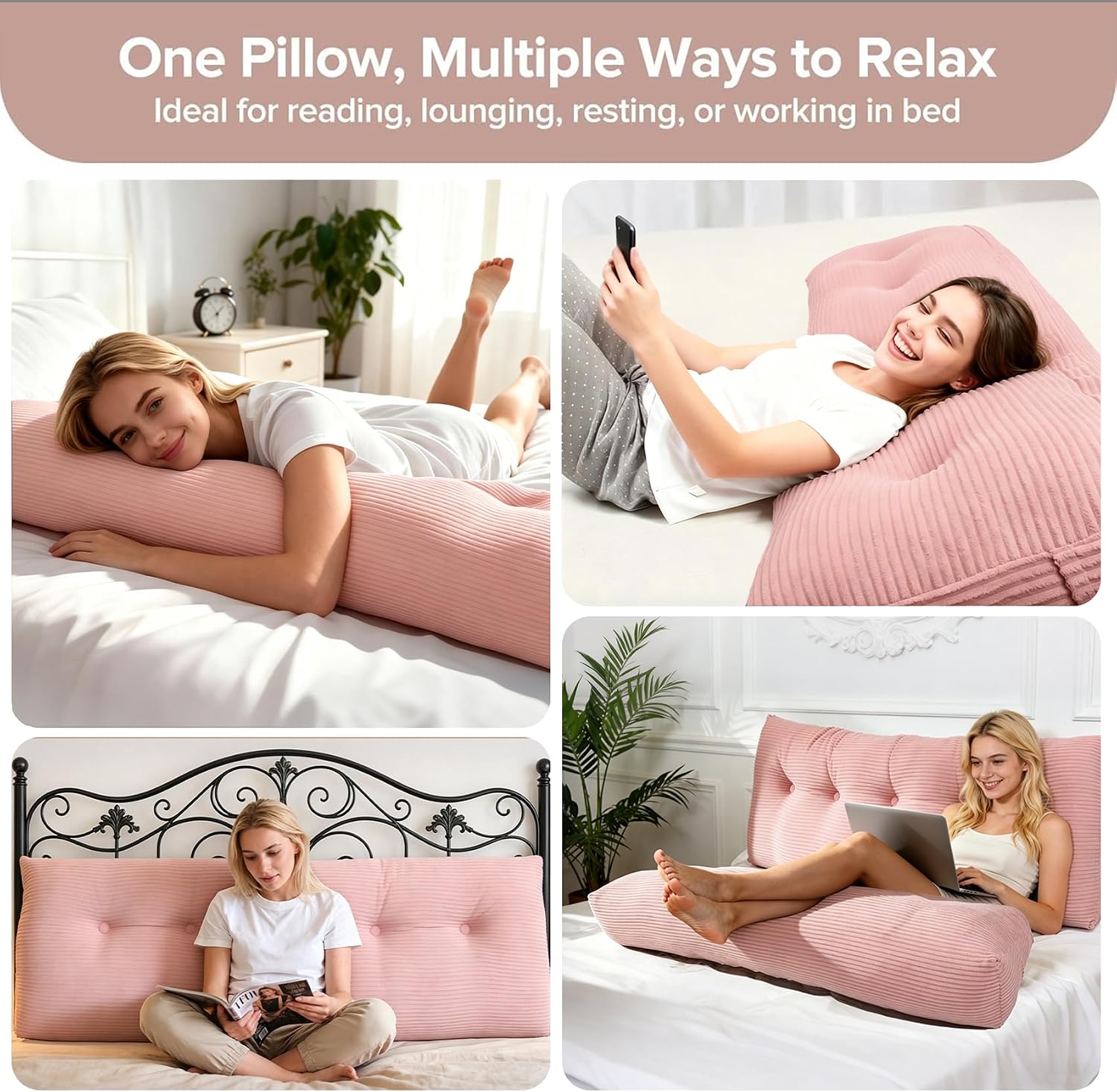 Royal Choice Headboard Pillow for Sitting Up in Bed, Queen Size Backrest Triangle Reading Pillow for Daybed, Supportive Bed Back Pillow for…