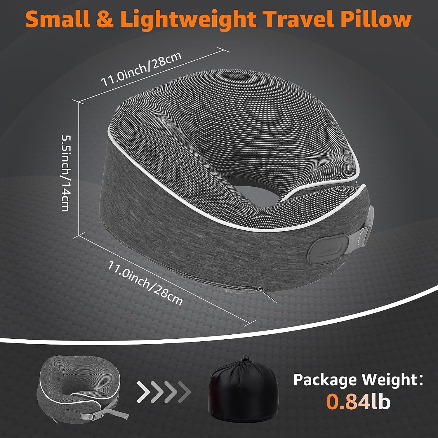 Travel Pillows for Airplanes Ergonomic Memory Foam Neck Pillow for Travel - 360° Head & Neck Support for Sleeping on Flights, Cars…