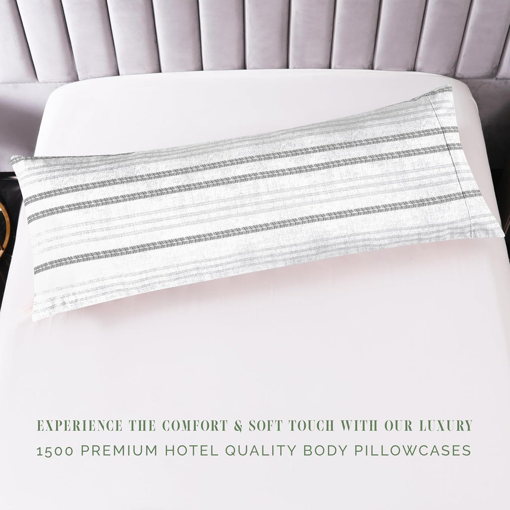 Elegantcomfort Elegant Comfort Ultra Soft 1-Piece Set Striped Print Pillowcases - 1500 Hotel Quality Microfiber, Soft and Smooth Hidden Zip…