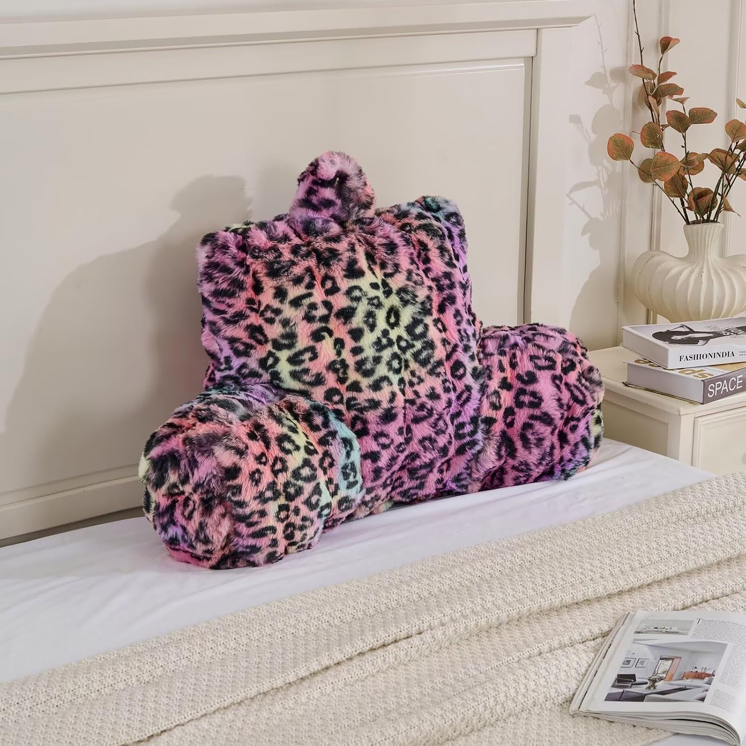 Animebody Reading Pillows for Boyfriend Adult, Velvet Back Pillow Bed Wedge Large, Back Rest Support Cushion for Sitting in Bed Kids Childre…