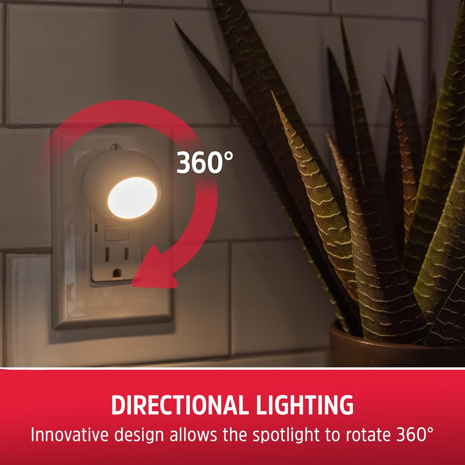 Energizer LED Rotating Night Lights Plug Into Wall Dusk to Dawn Sensor Home Decor Apartment Essentials Ambient Lighting Nightlight 40293…