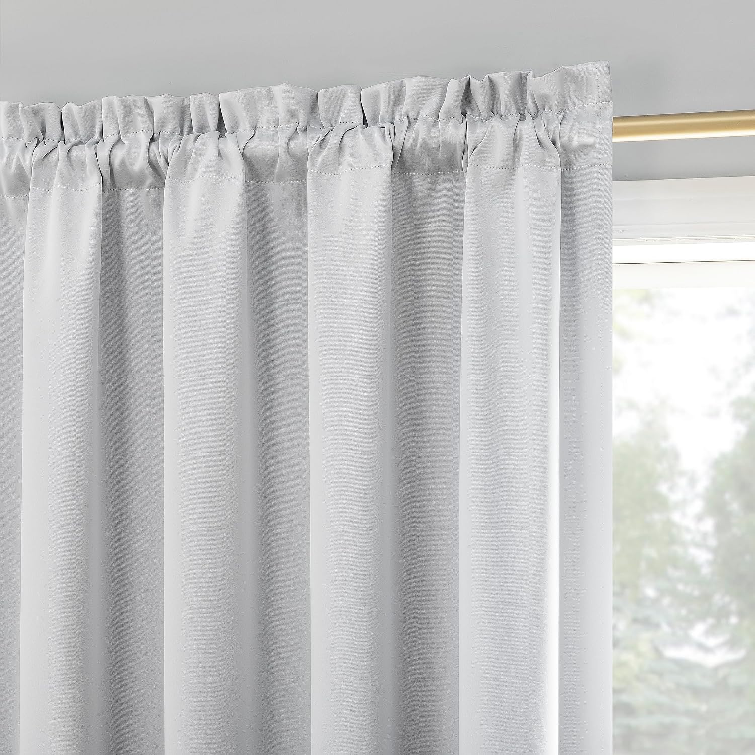 Sun Zero Oslo Theater Grade Extreme 100% Blackout Rod Pocket Curtain Panel, 52" x 95", White