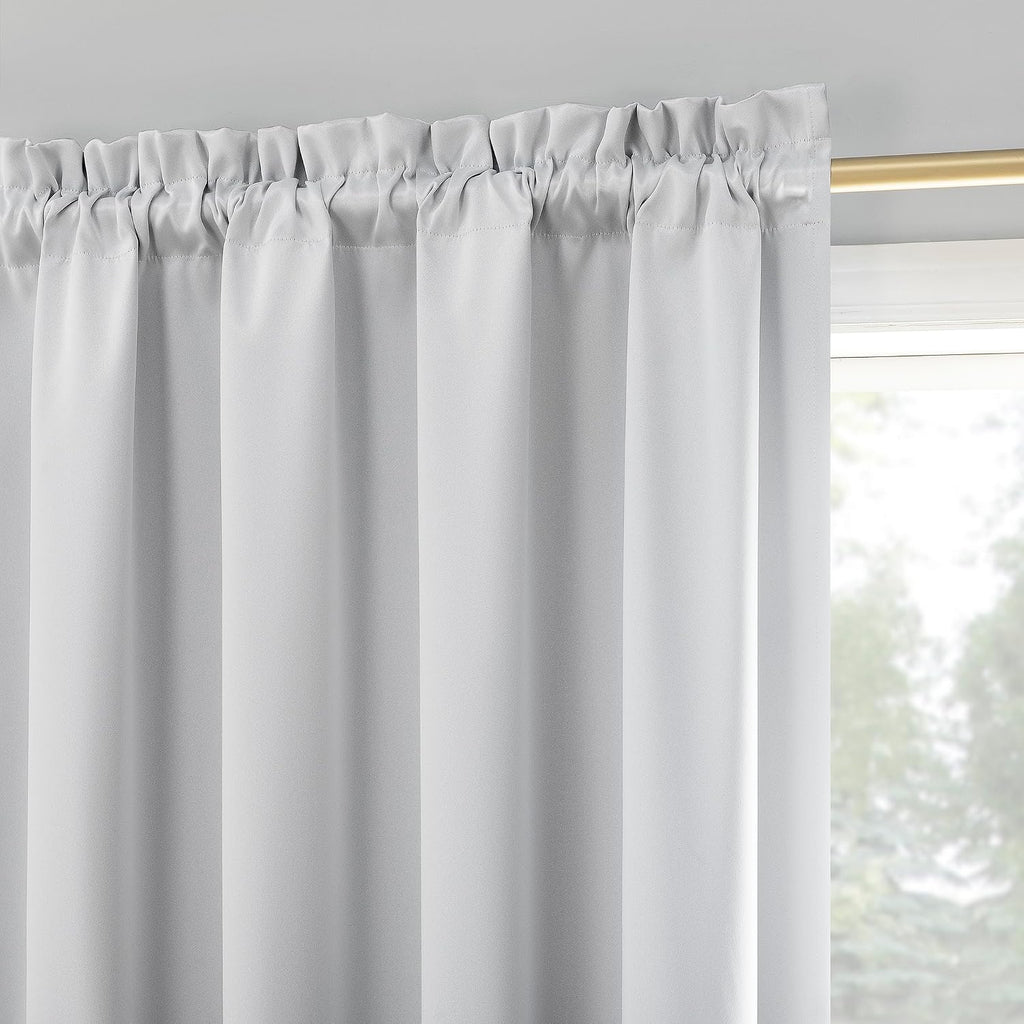 Sun Zero Oslo Theater Grade Extreme 100% Blackout Rod Pocket Curtain Panel, 52" x 84", White