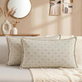 AVOINcolorlife AVOIN colorlife Pack of 2 Decorative Throw Pillow Covers 20x12 Inch, Flange Edges Woven Textured Cushion Case Home Decor for…