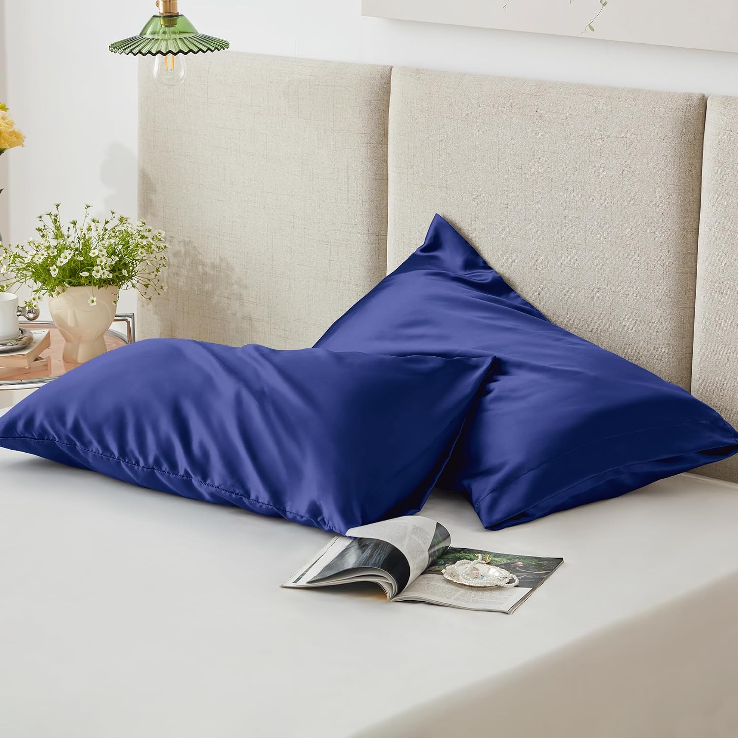Lovescabin Love's cabin Satin Pillowcase Set of 2 King Size 20x36, Cooling Pillow Covers for Hair and Skin, Silky Smooth with Envelope Clos…