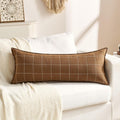 Brown Long Lumbar Body Pillow Cover 14x36 Pack of 1, Chocolate Brown Long Decorative Pillow for Bed 14 x 36, Tan Throw Pillows Chenille…
