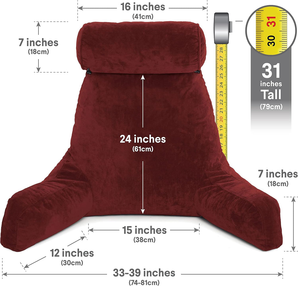 Husband Pillow XXL The Original for Adults - 30" Tall Backrest for Sitting Up in Bed - Firm Support Reading & Bed Rest Pillows for…