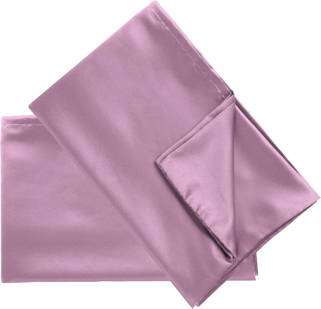 uxcell 2 Pack Silk Satin Pillowcase for Hair and Skin, Cool, Silky, Soft Breathable Pillow Cases Travel Size 14x20 Inch Sateen Pillowcase M…