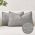KevinTextile Kevin Textile Waterproof Decorative Pillow Covers Light Grey 12x20 Inch Pack of 2 Soft Boucle Textured Lumbars Cushions Elegan…