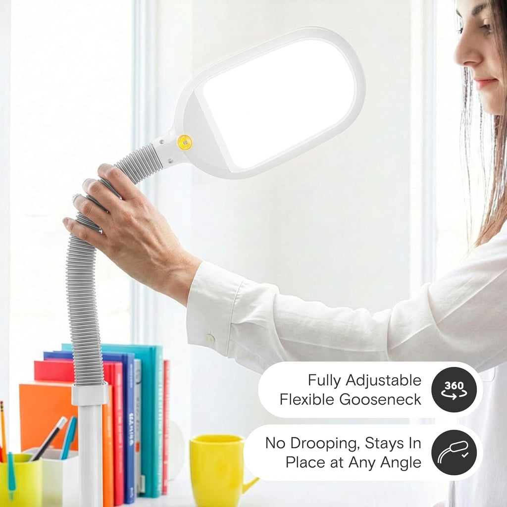 Brightech Litespan - Bright LED Floor Reading Lamp for Over Chair Crafts and Reading, Estheticians' Light for Lash Extensions, Adjustable S…