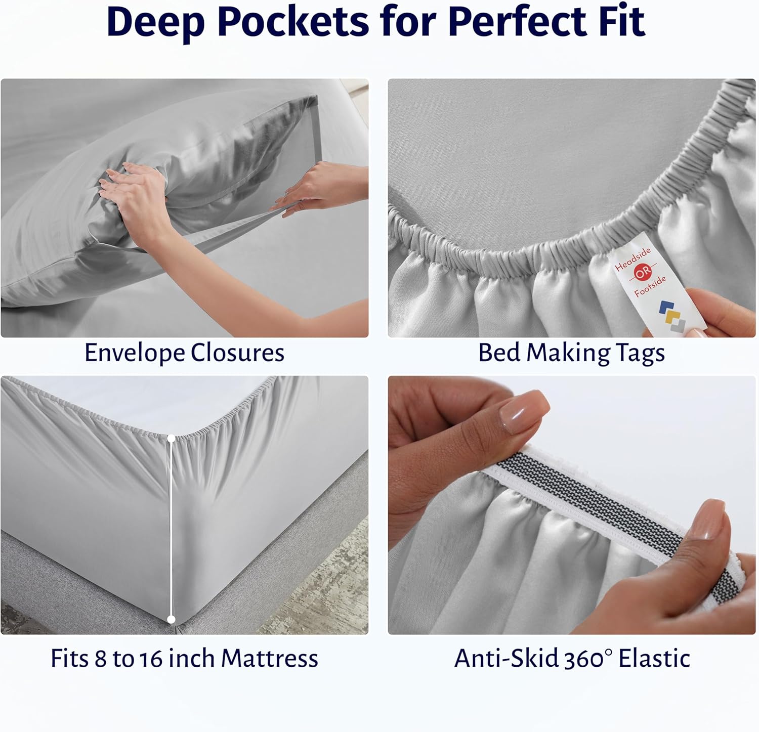 CaliforniaDesignDen California Design Den King Bed Sheets Set - Certified 100% Egyptian Cotton Percale Sheets King with Deep Pockets, Light…
