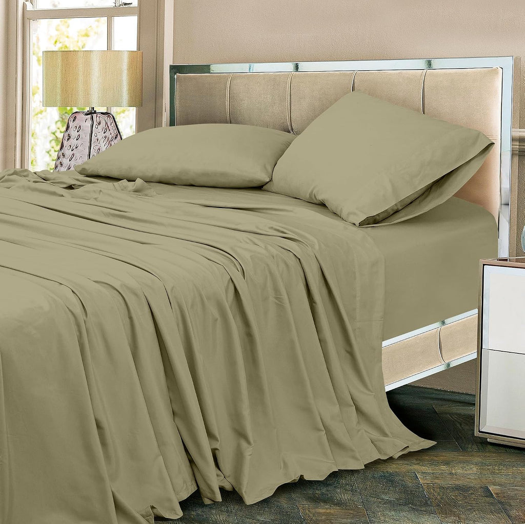 Royalelinens ROYALE LINENS 300 Thread Count 100% Long Staple Combed Cotton Sheet Set - 4 Piece Queen Bed Sheets - 1 Fitted, 1 Flat & 2 Pill…